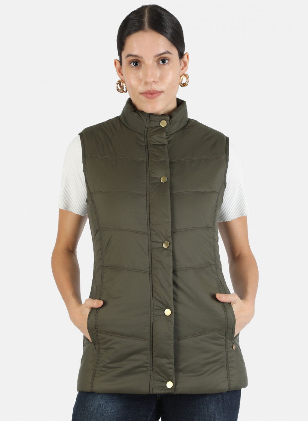 Women Green Solid Jacket