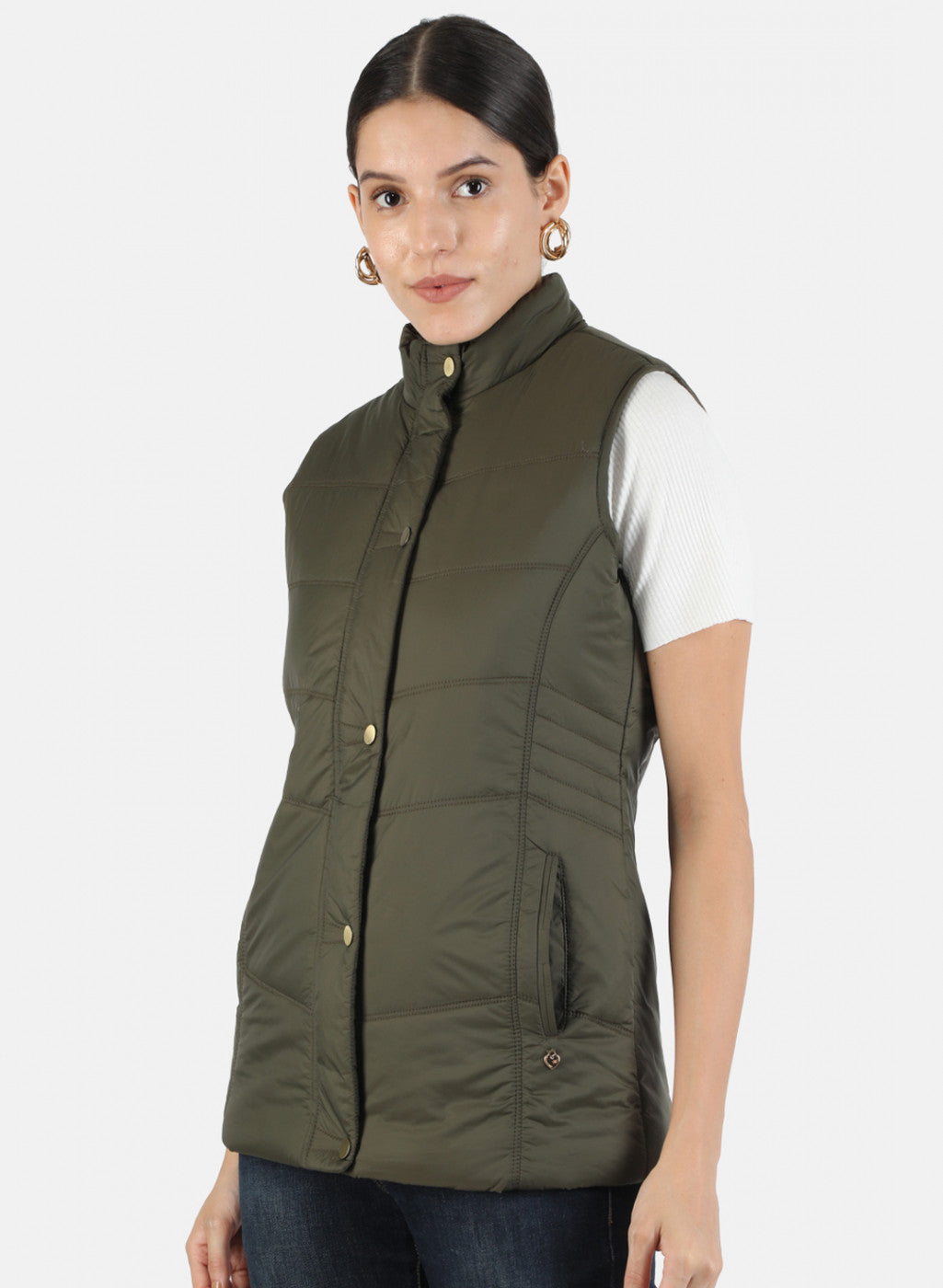 Women Green Solid Jacket