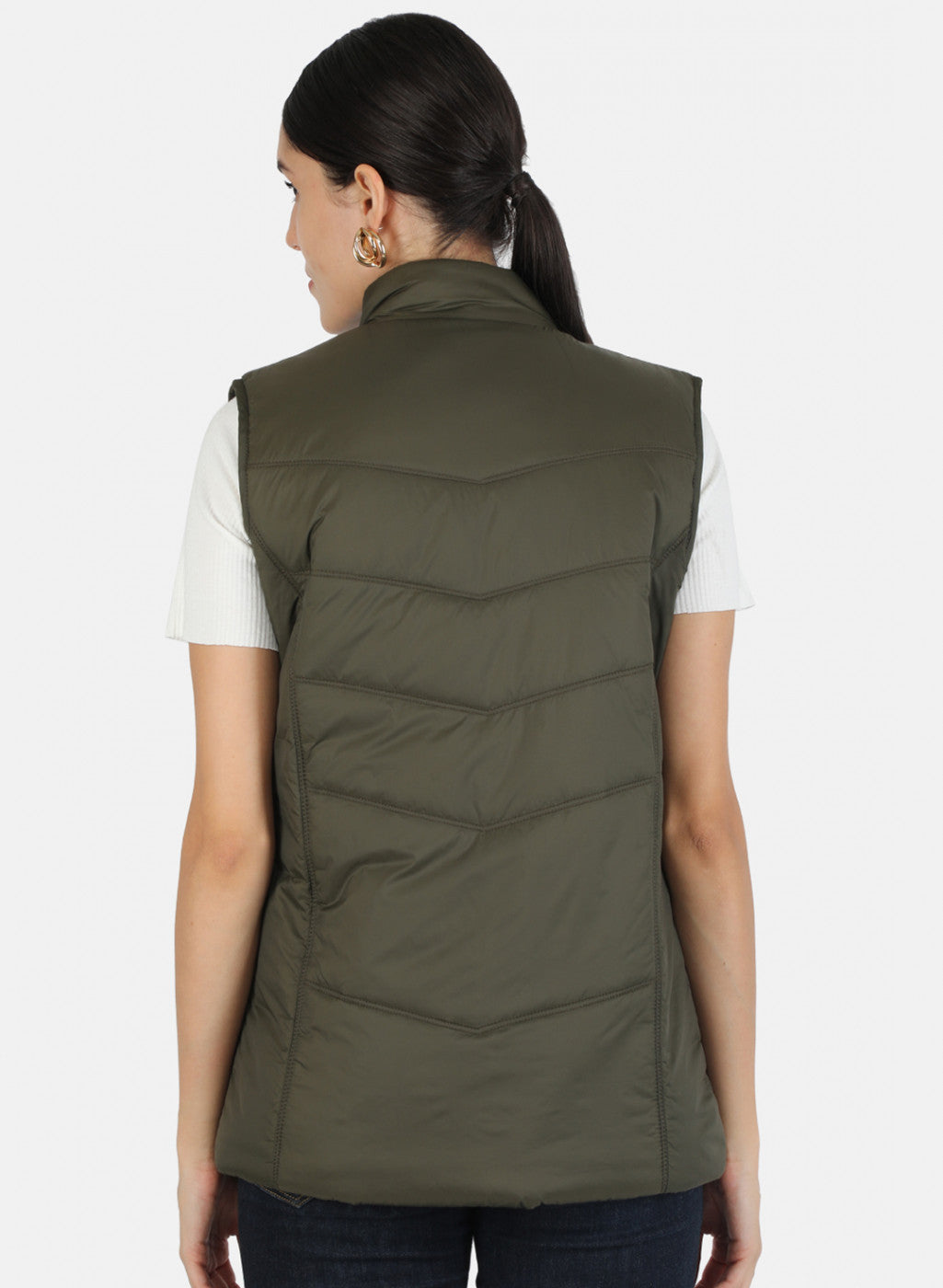 Women Green Solid Jacket