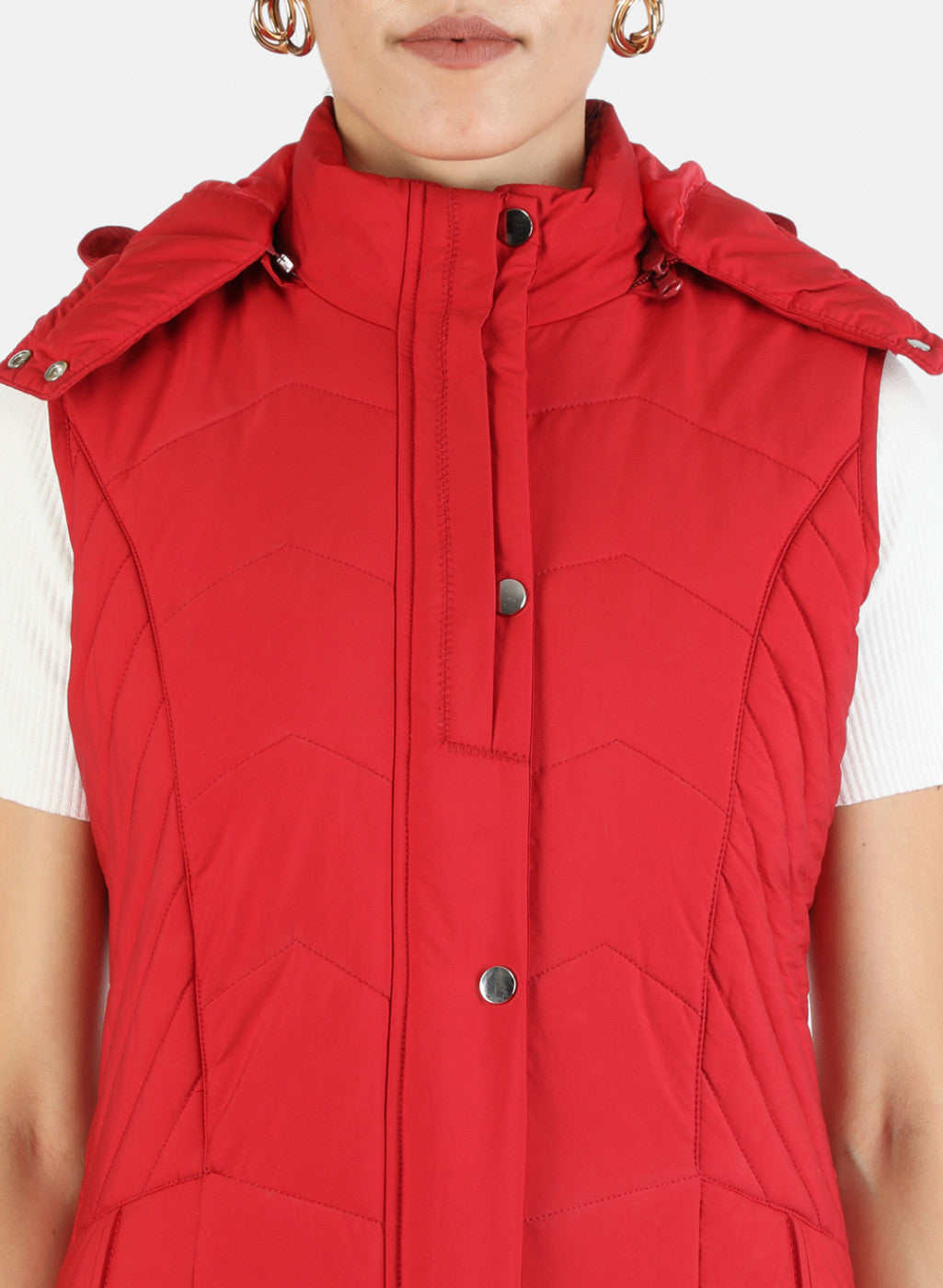Women Red Solid Jacket