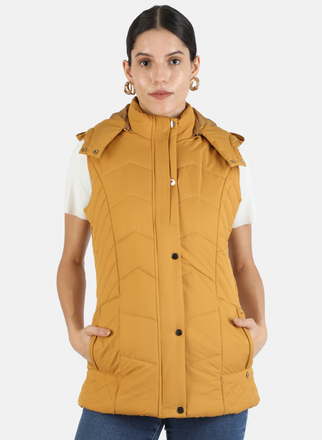 Women Mustard Solid Jacket