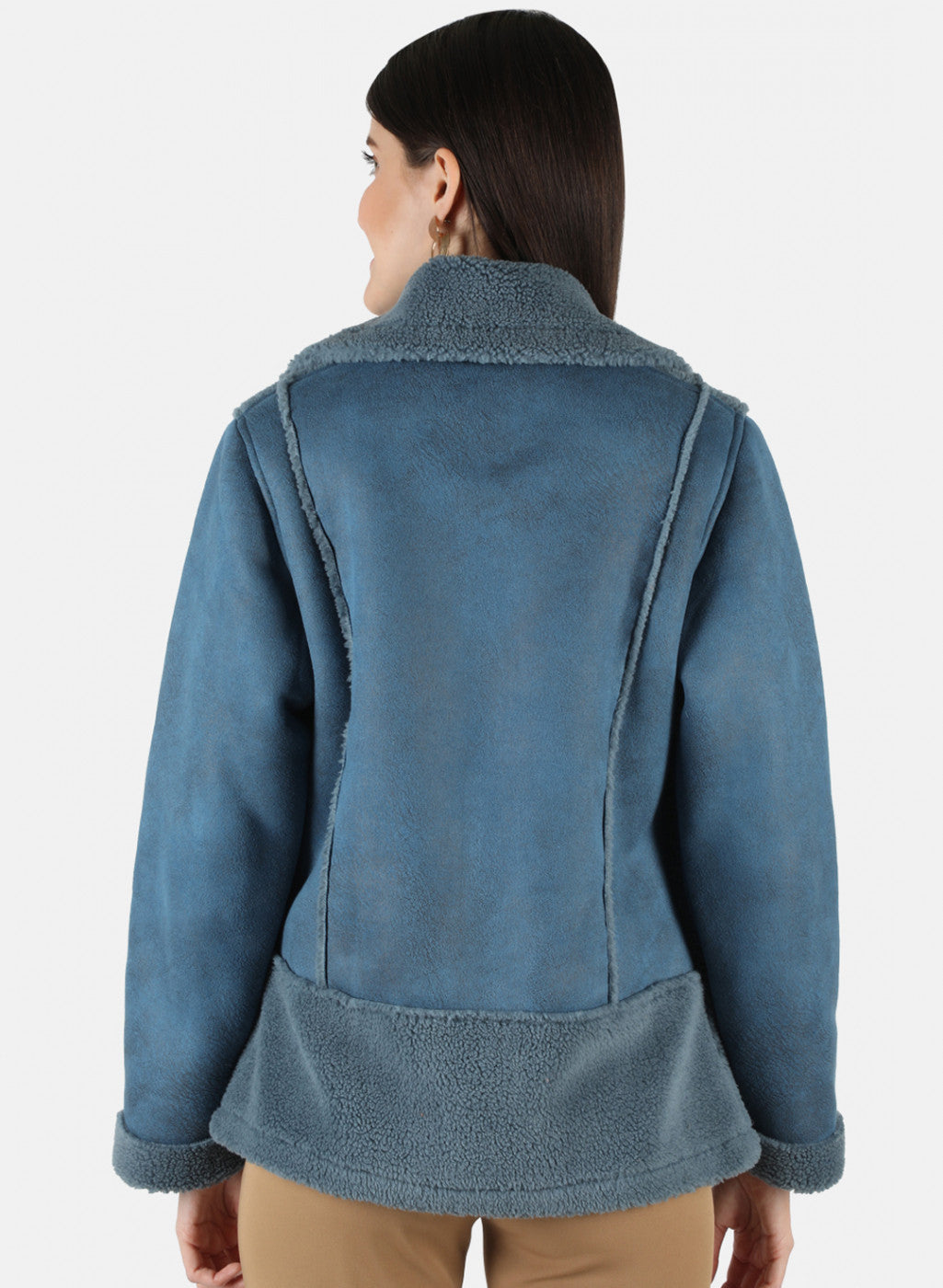 Women Blue Solid Jacket
