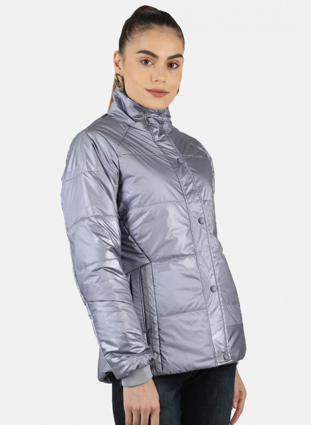 Women Purple Solid Jacket