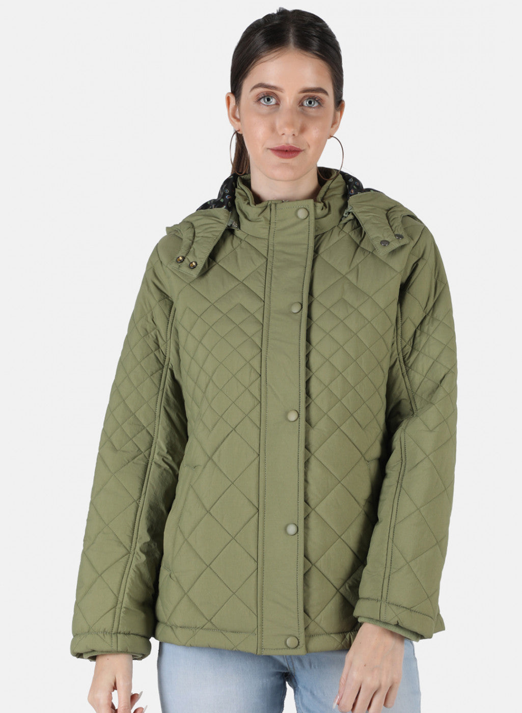 Buy Women Olive Solid Jacket Online in India - Monte Carlo
