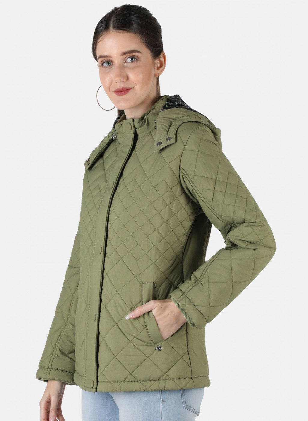 Women Olive Solid Jacket