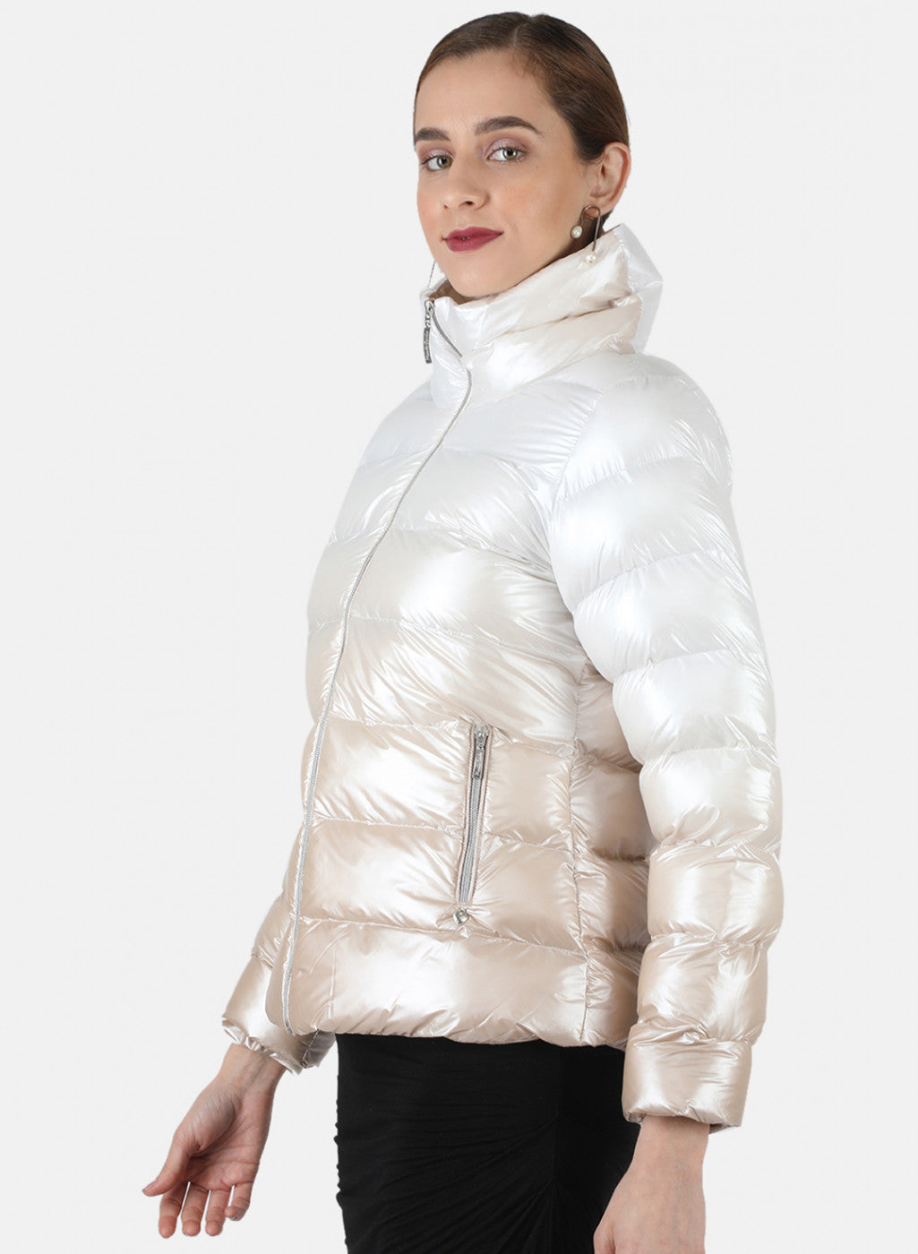 Women Beige Zig-Zag Jacket