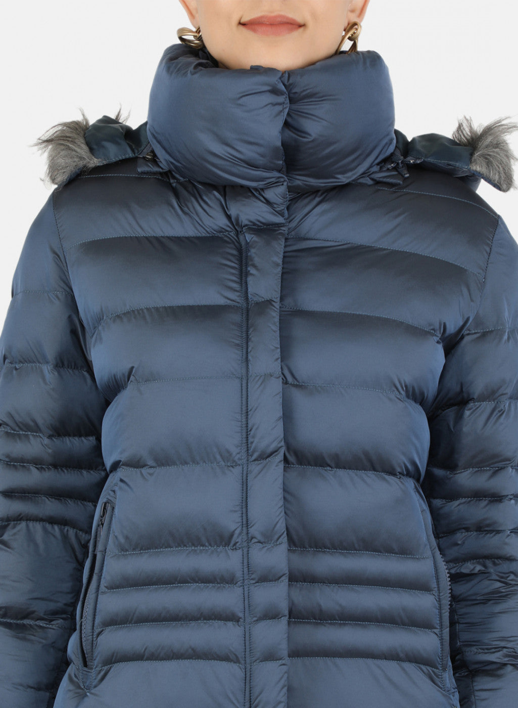 Women Blue Solid Jacket