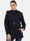 Women Navy Blue Solid Jacket