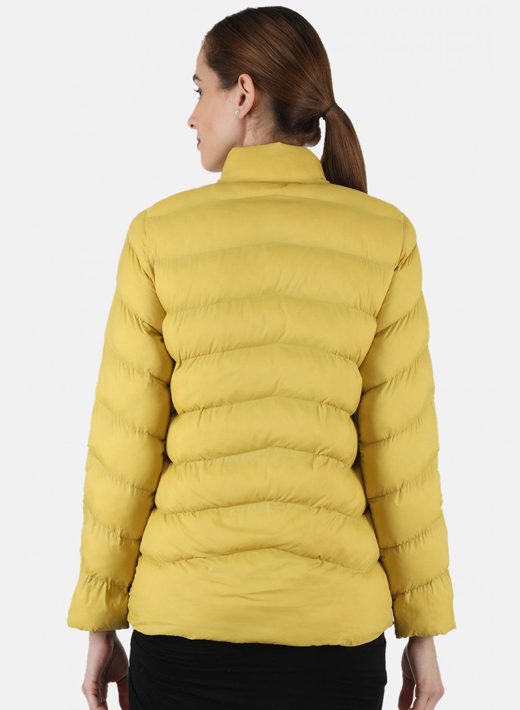 Women Mustard Solid Jacket