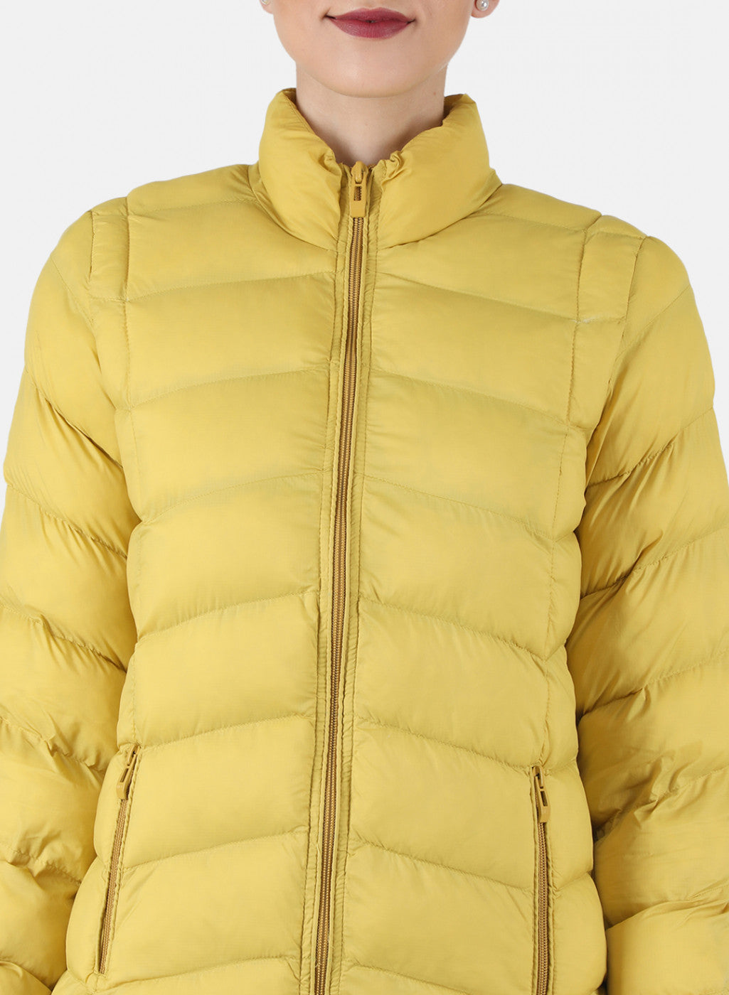 Women Mustard Solid Jacket