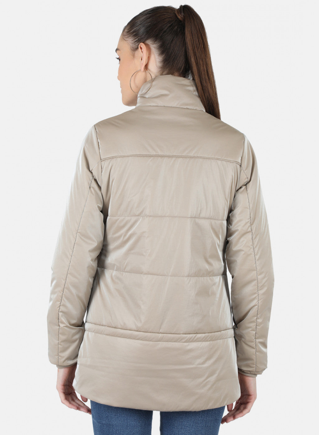 Women Beige Solid Jacket