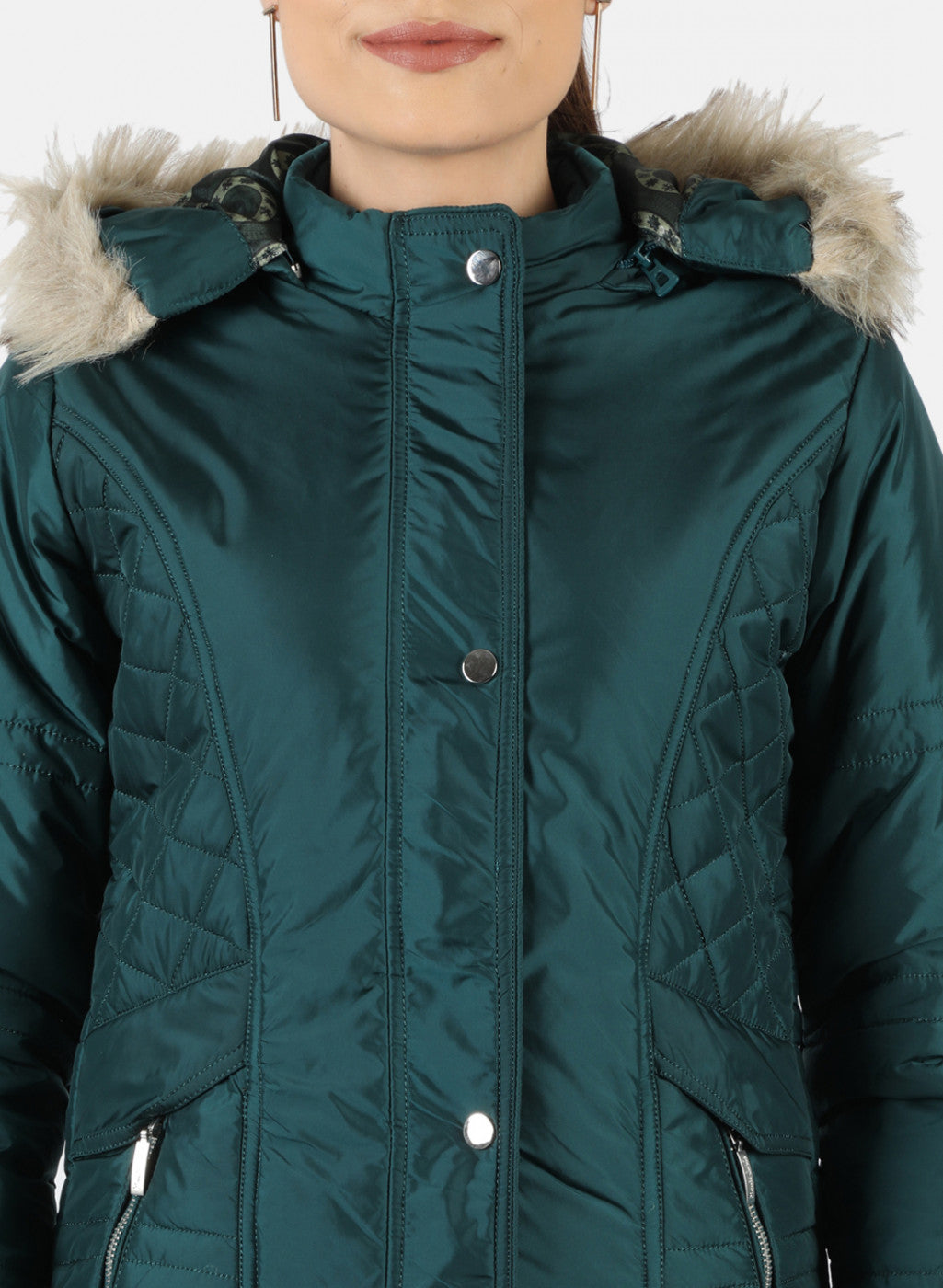 Women Green Solid Jacket