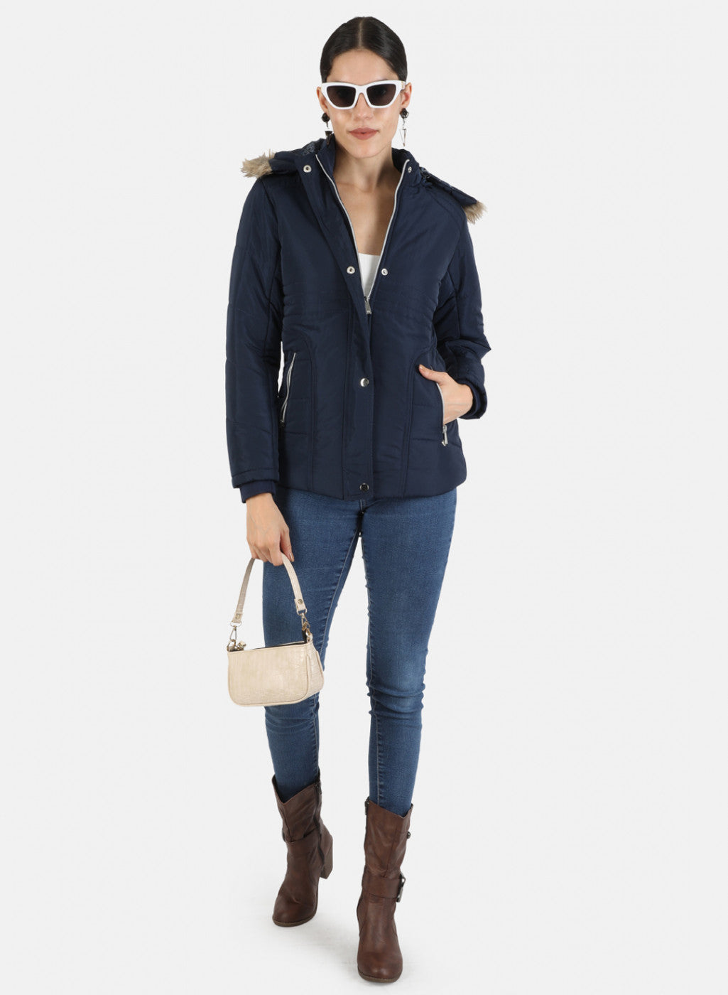 Women Blue Solid Jacket