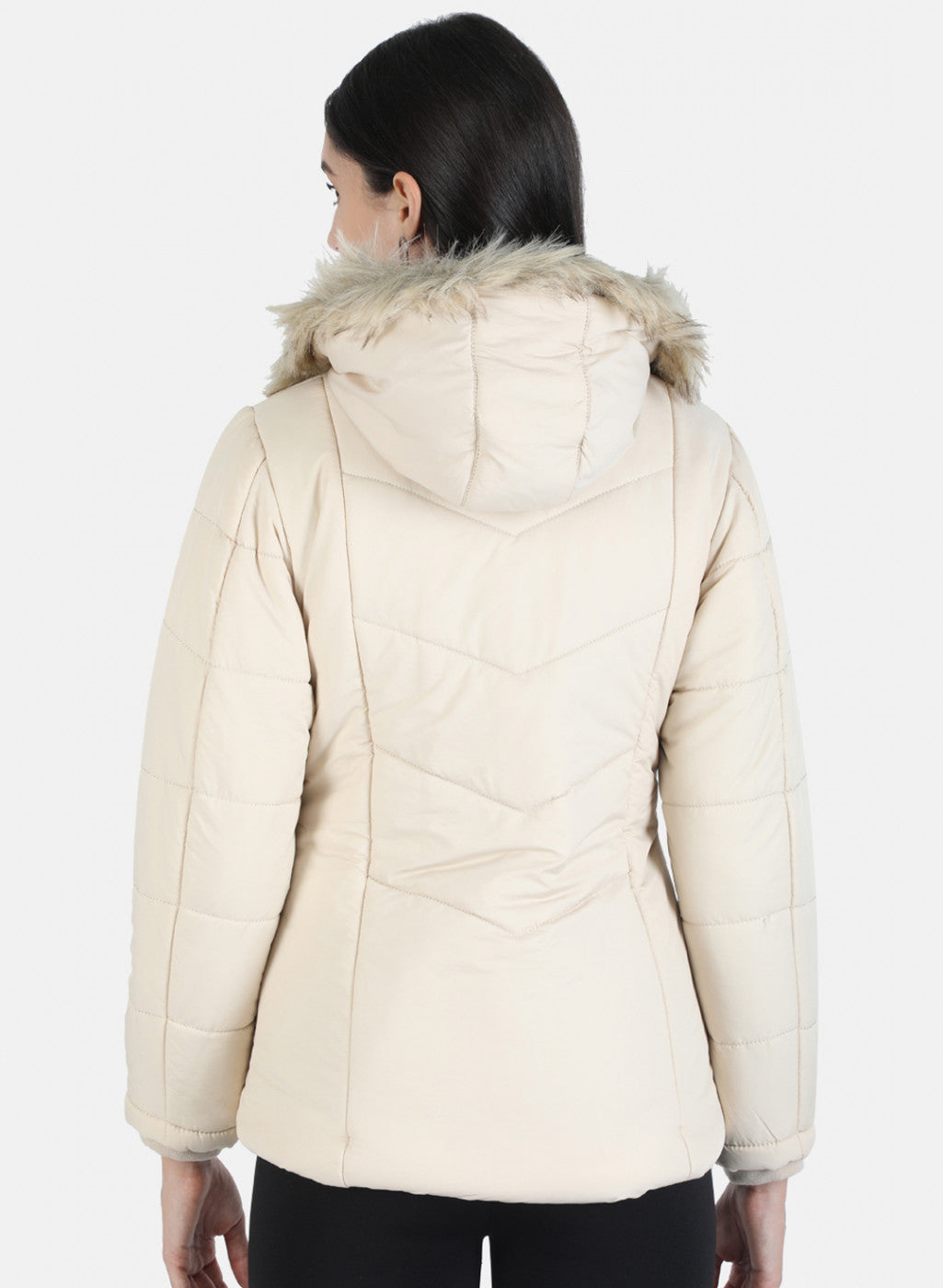 Women Cream Solid Jacket