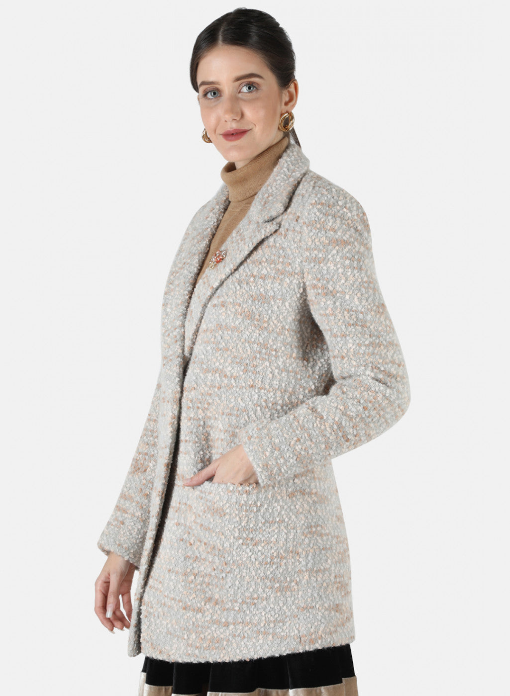 Women Multicolor Jaquard Coat