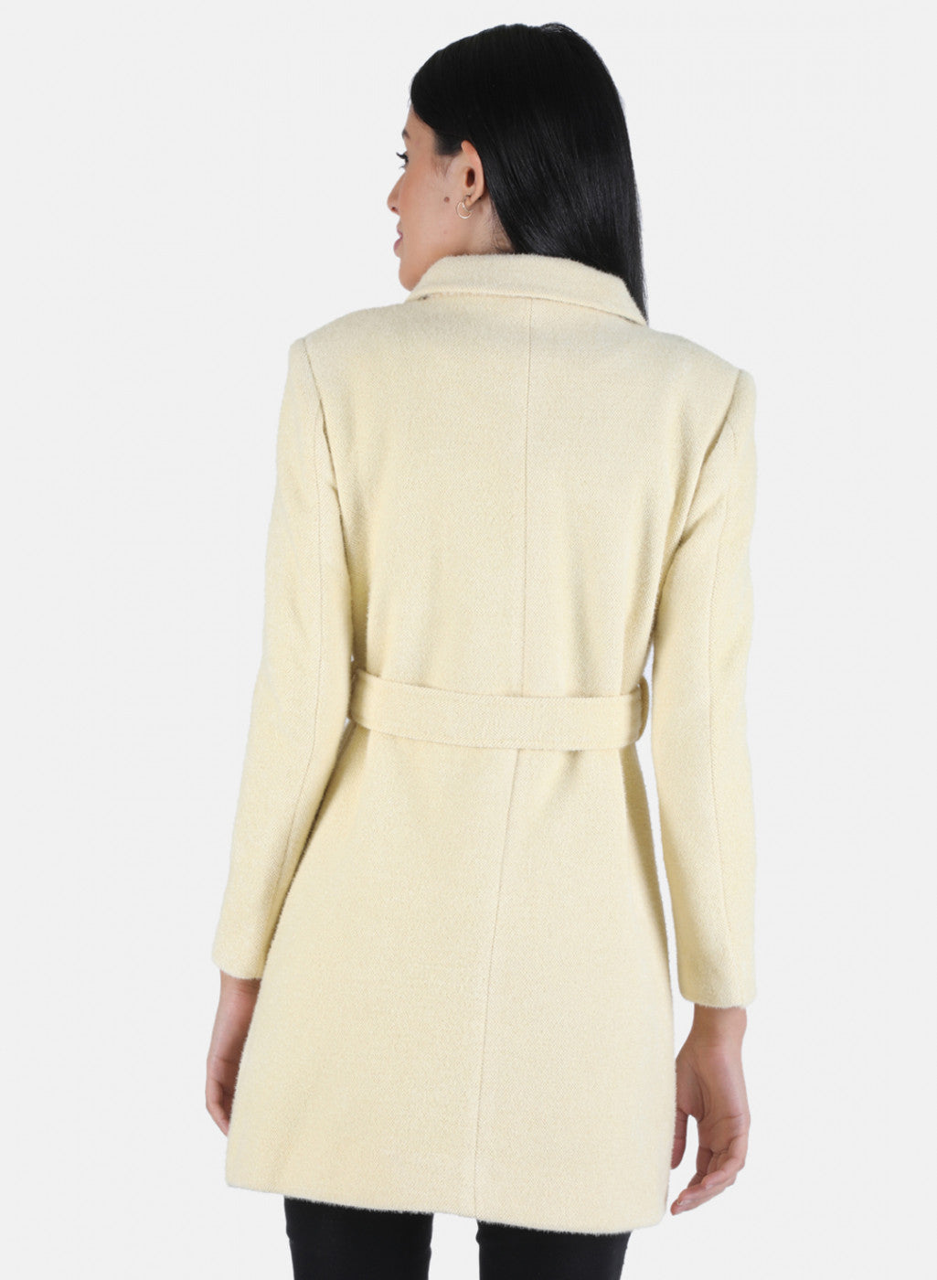 Women Yellow Solid Coat