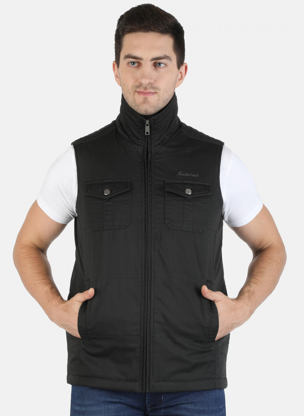 Men Black Solid Jacket