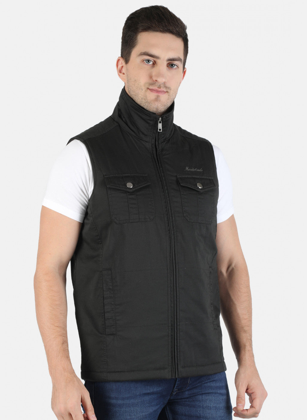 Men Black Solid Jacket