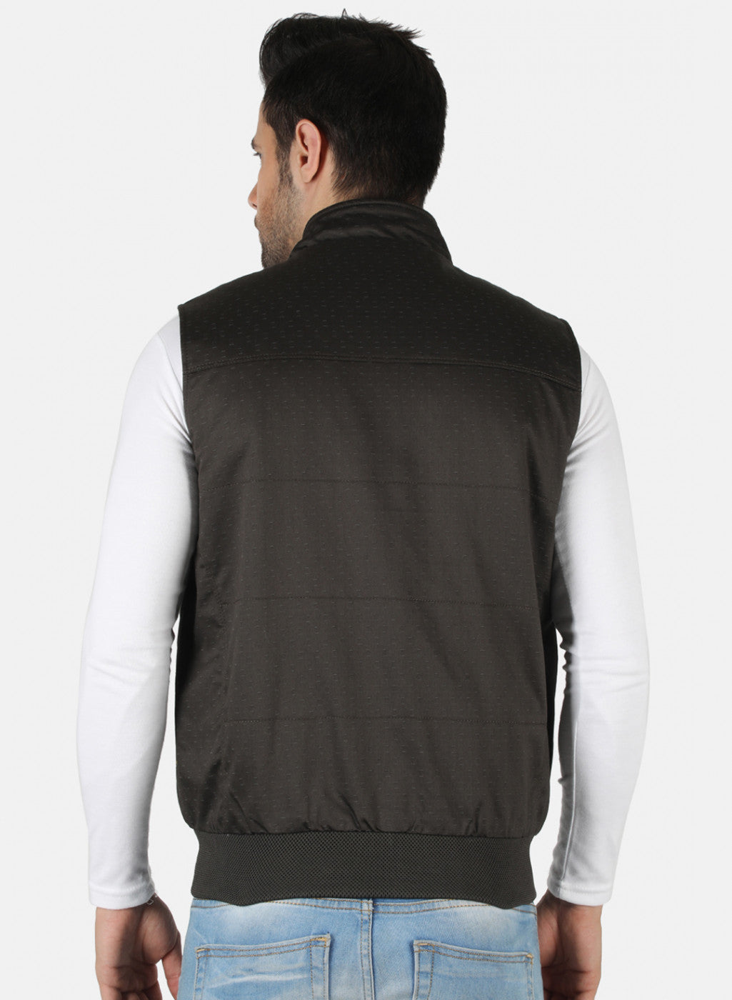 Men Olive Jaquard Jacket