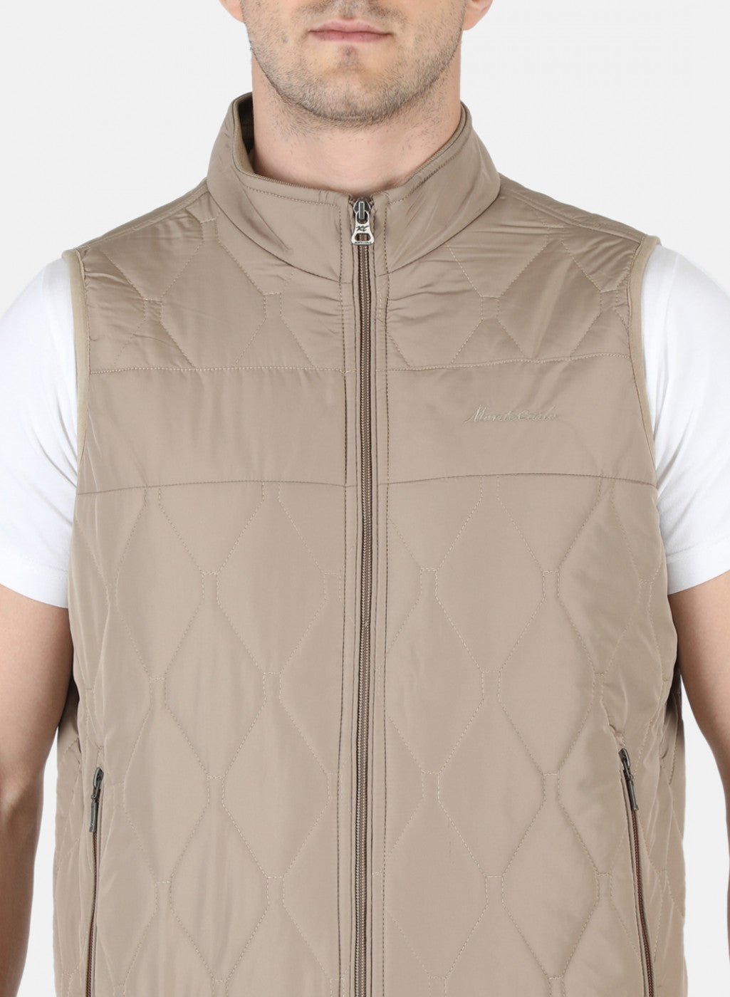 Men Beige Solid Jacket