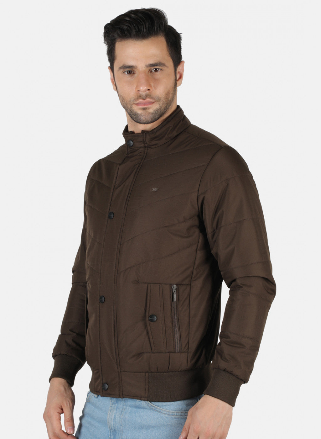 Men Brown Solid Jacket