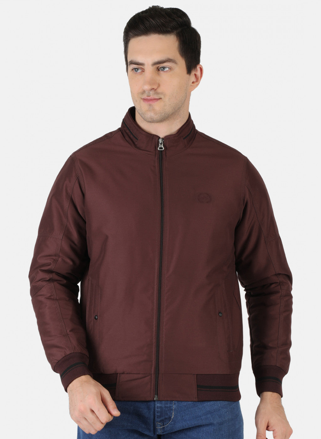Buy Men Maroon Solid Jacket Online in India - Monte Carlo