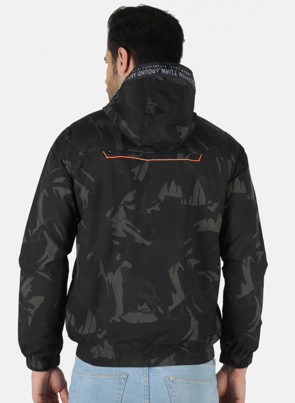 Men Black Printed Jacket