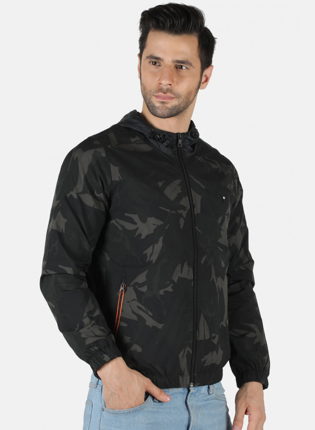 Men Black Printed Jacket
