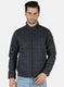 Men NAvy Blue Printed Jacket