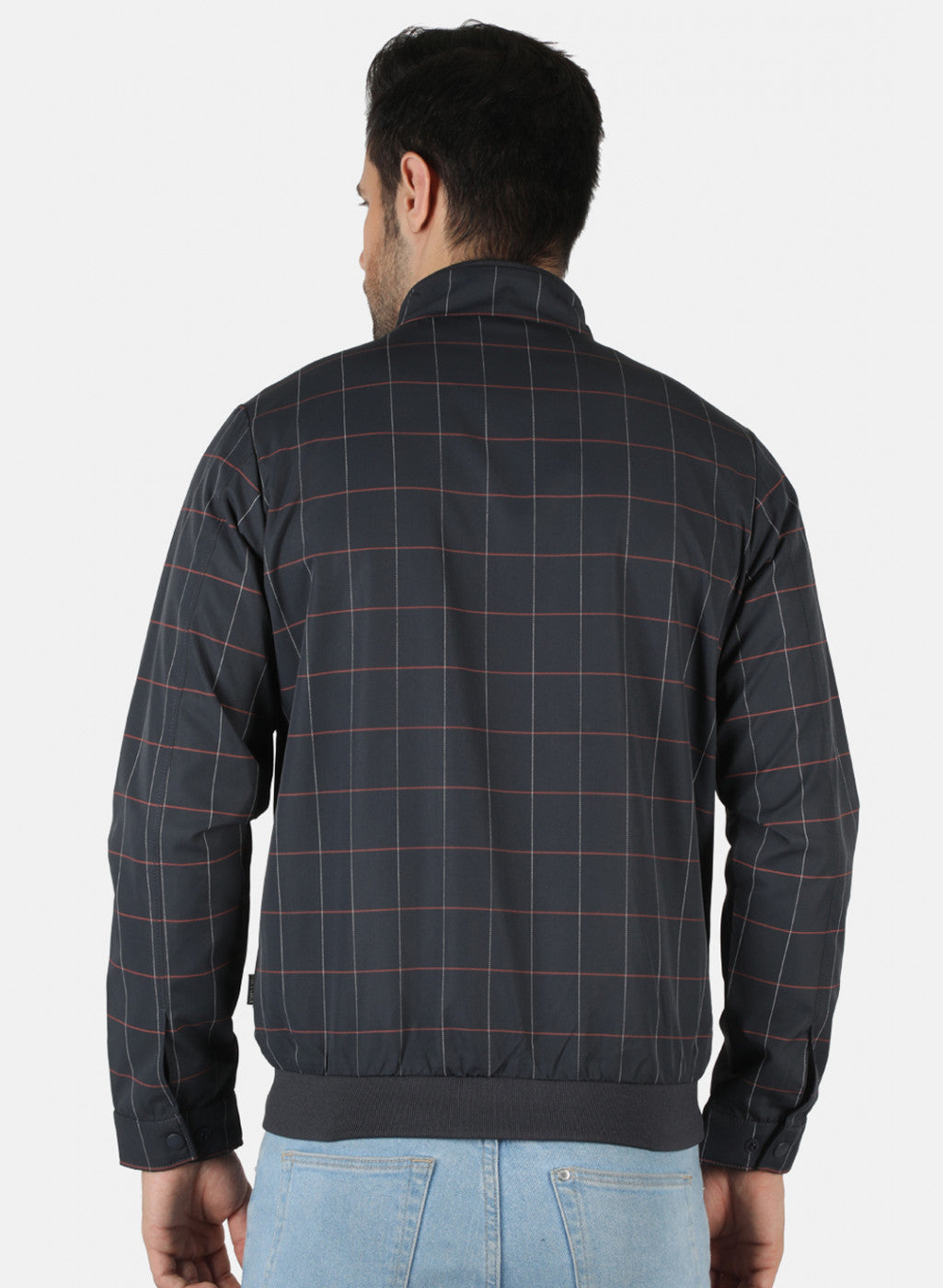 Men NAvy Blue Printed Jacket
