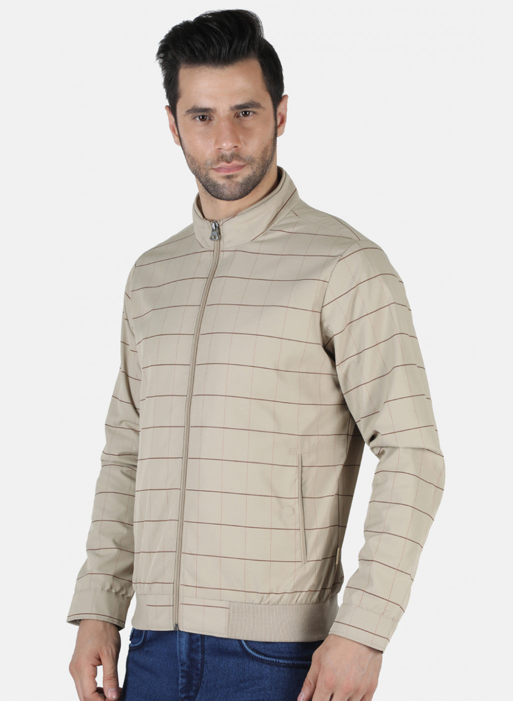 Men Beige Printed Jacket