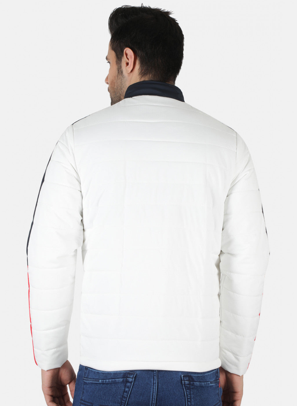 Men White Printed Jacket