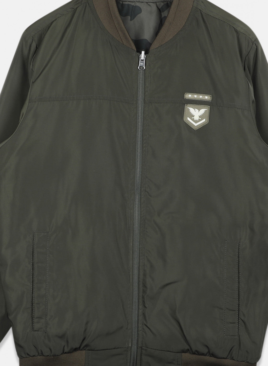 Men Olive Printed Jacket
