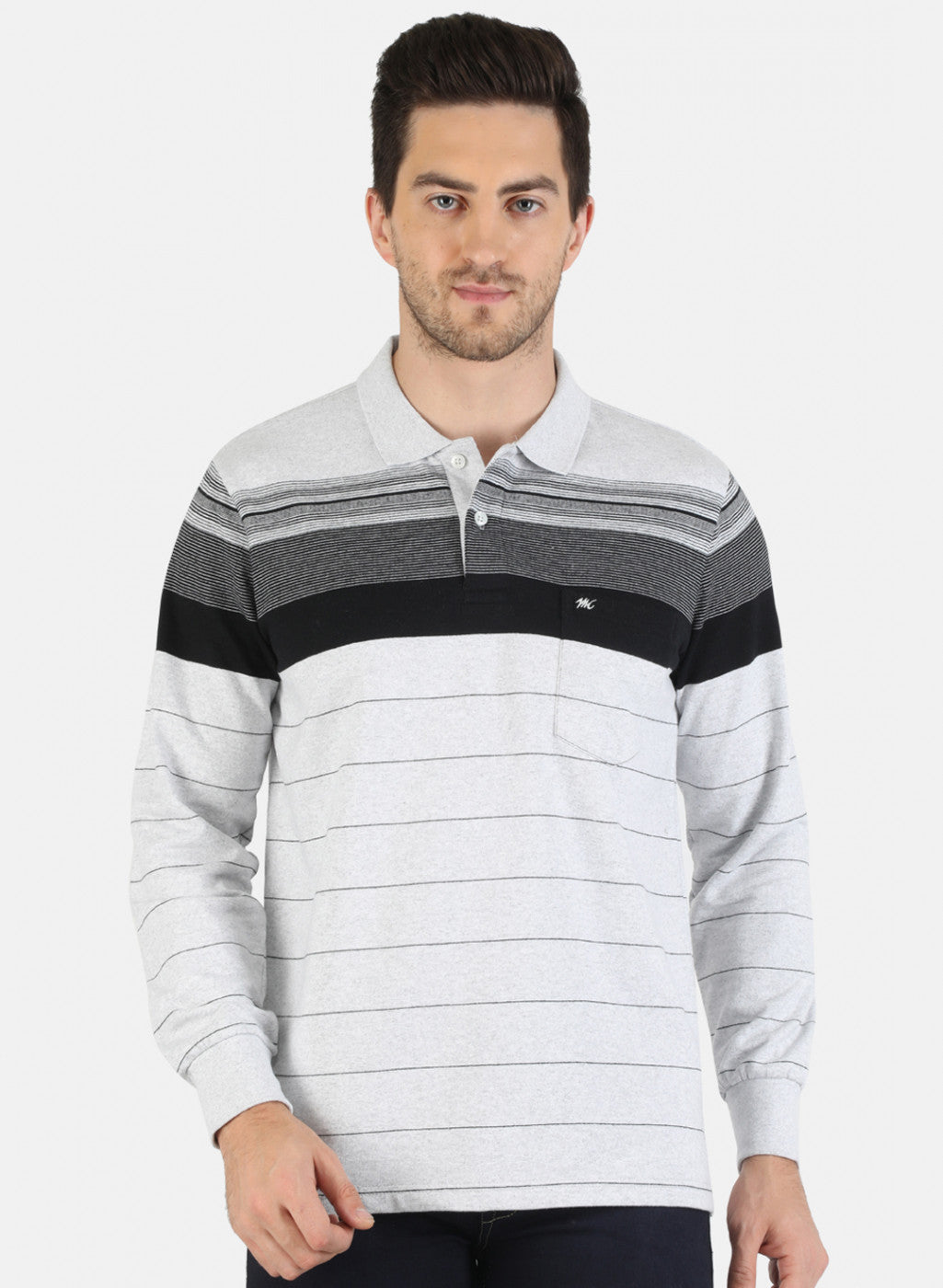 Men Grey Stripe T-Shirt