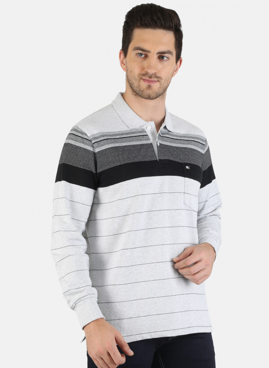 Men Grey Stripe T-Shirt