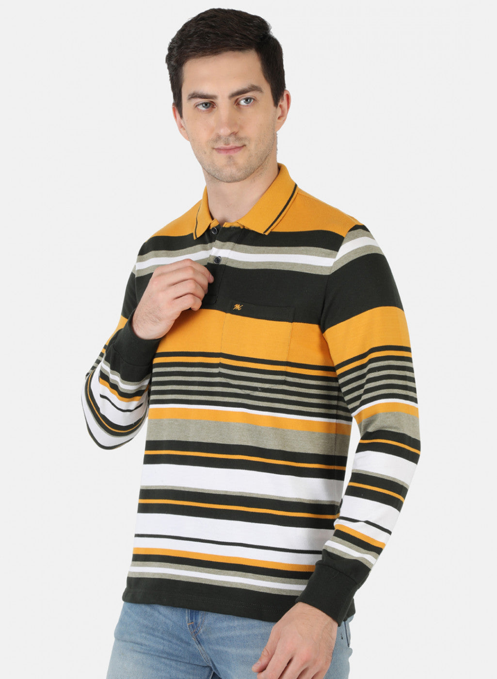 Men Mustard Stripe T-Shirt