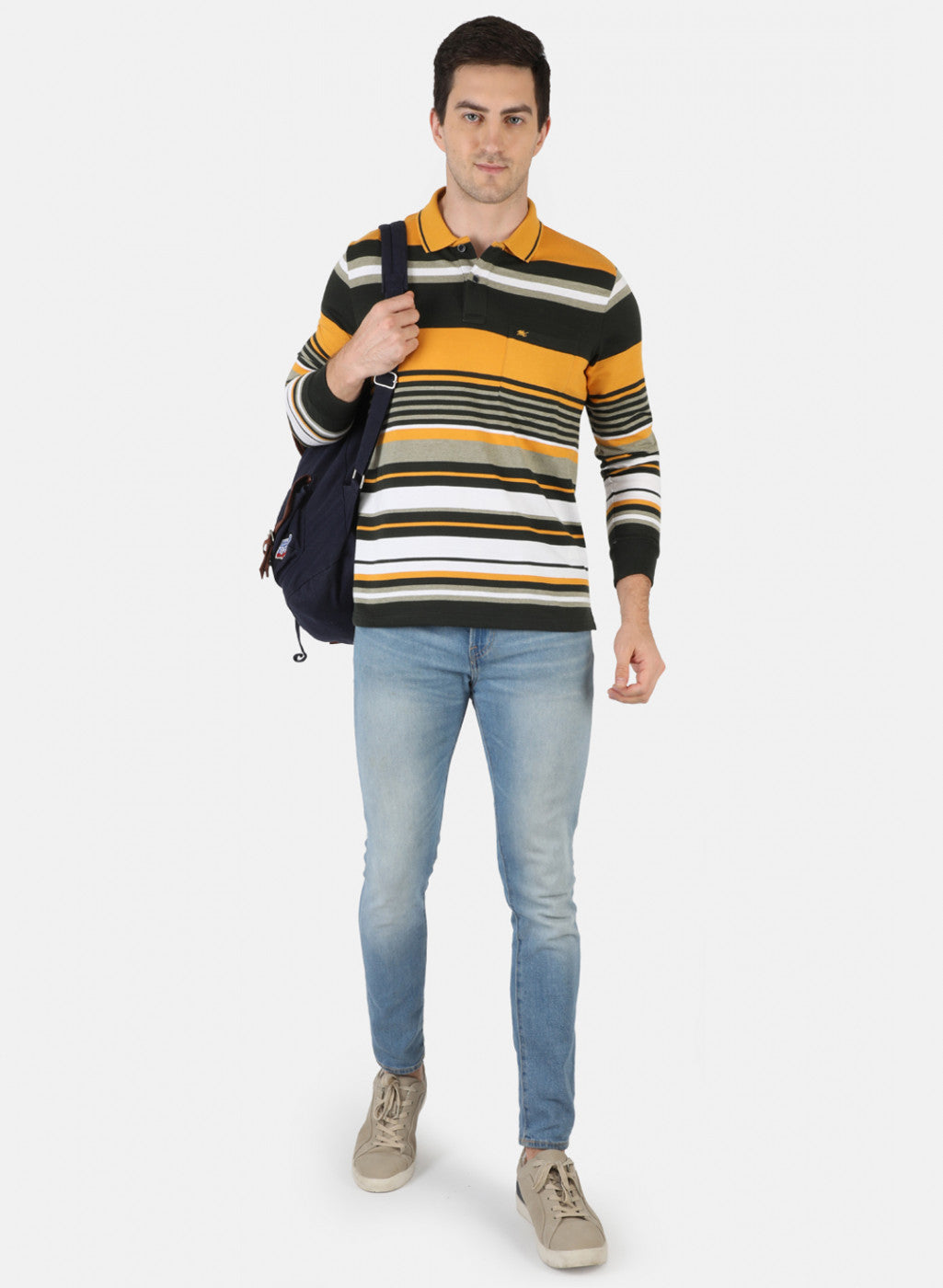 Men Mustard Stripe T-Shirt