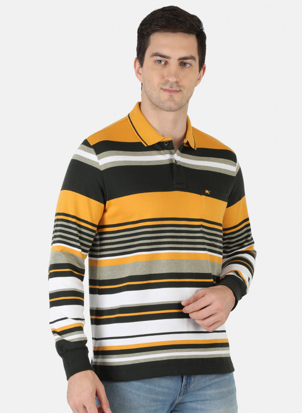 Men Mustard Stripe T-Shirt