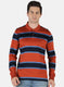 Men Orange Stripe T-Shirt
