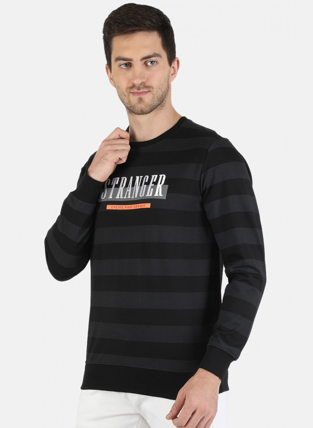 Men Black Printed Sweatshirt