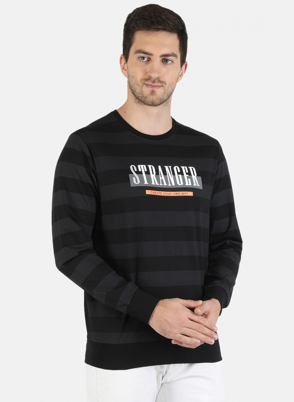 Men Black Printed Sweatshirt