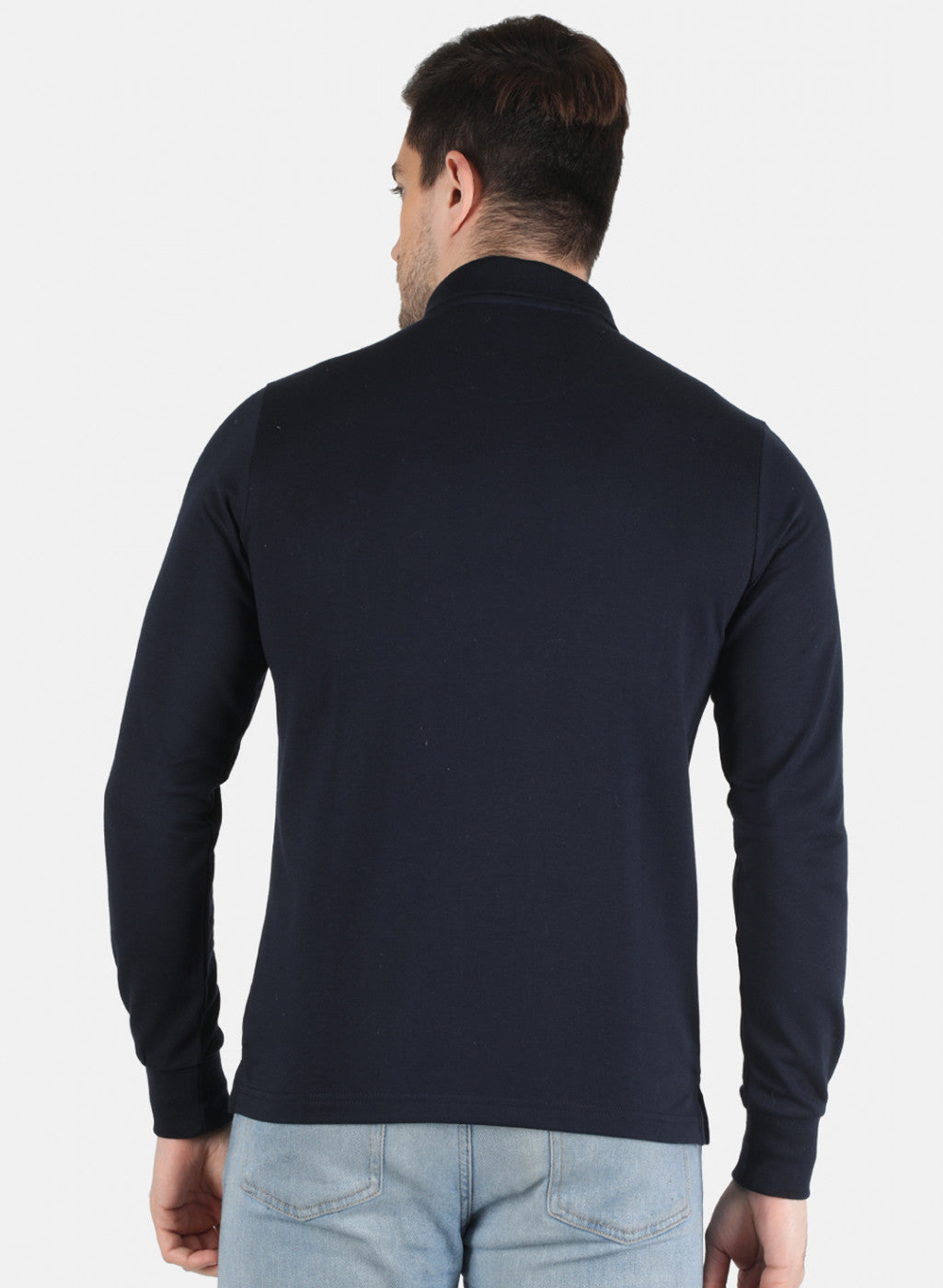 Men NAvy Blue Solid T-Shirt