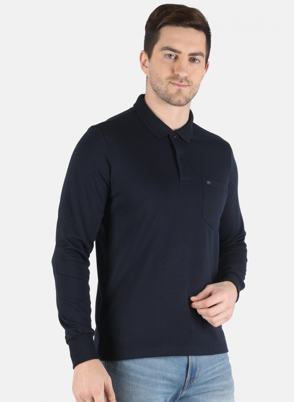 Men NAvy Blue Solid T-Shirt