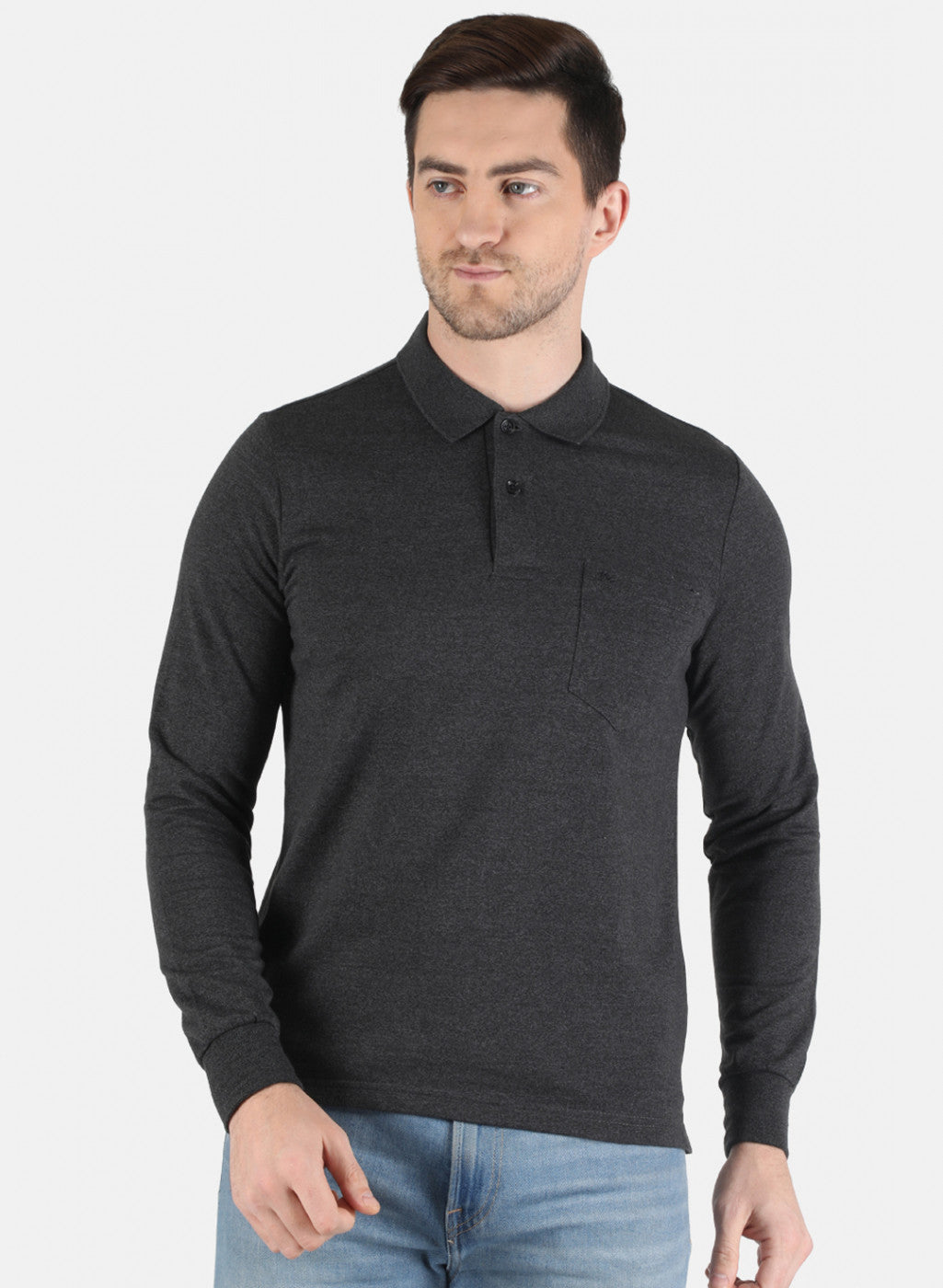Men Grey Solid T-Shirt