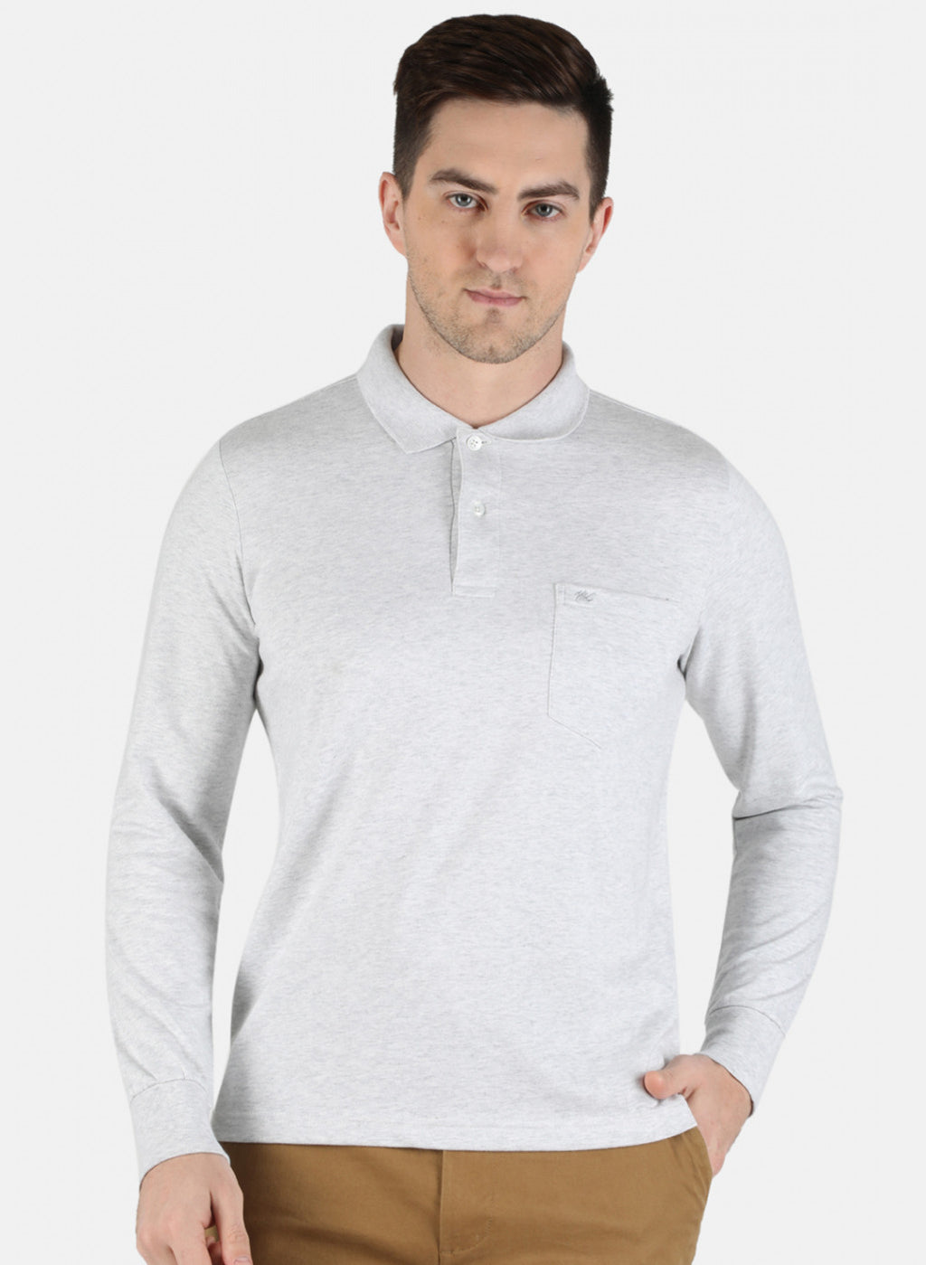 Men Grey Solid T-Shirt