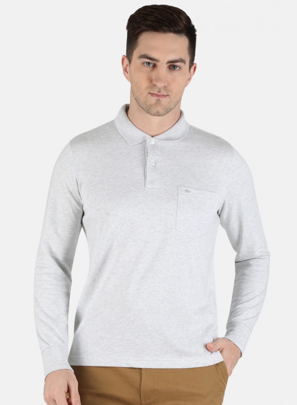 Men Grey Solid T-Shirt