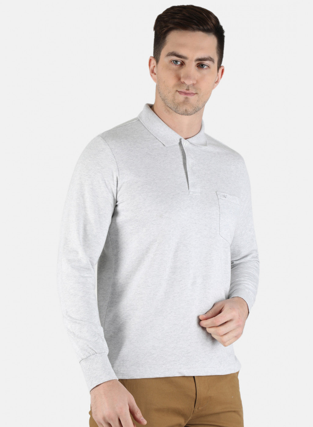Men Grey Solid T-Shirt
