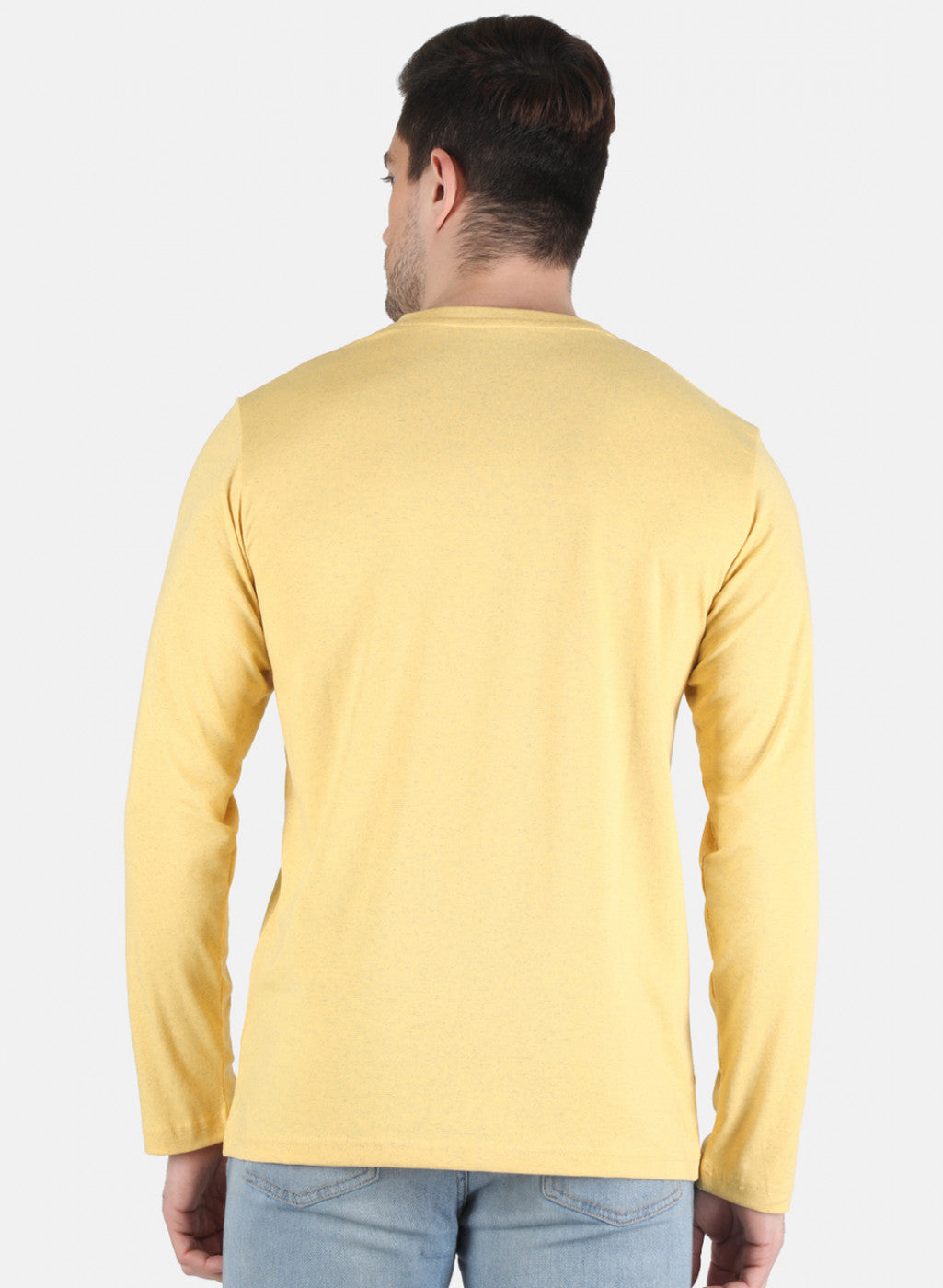 Men Yellow Solid T-Shirt