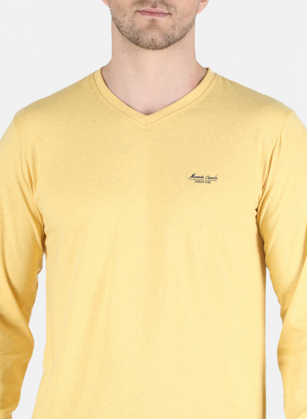 Men Yellow Solid T-Shirt