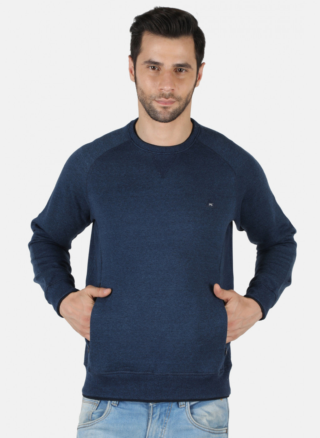 Men NAvy Blue Solid T-Shirt